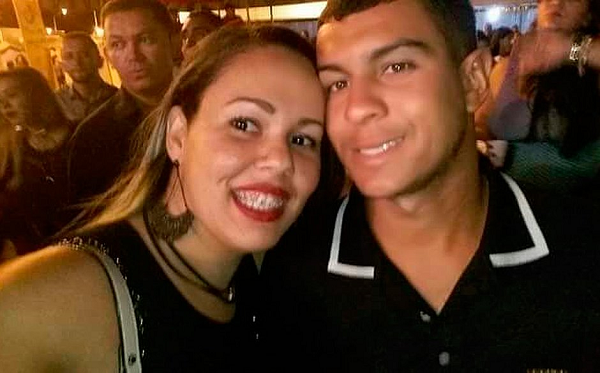 Raul de Jesus agrediu Izabelly Oliveira Bispo Souza com socos e golpe de facão (Foto: Reprodução)