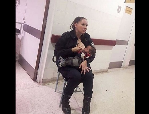 Celeste disse que ao ver o bebê chorando, o ato de amamentá-lo foi 'totalmente' e não esperava tamanha repercussão (Foto: Reprodução)
