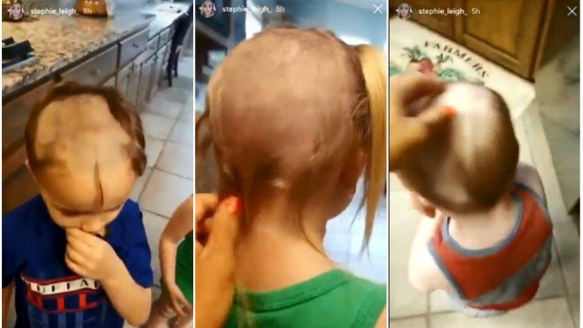 Irmão mais velho usou barbeador elétrico nele próprio e nos mais novos (Foto: Reprodução)