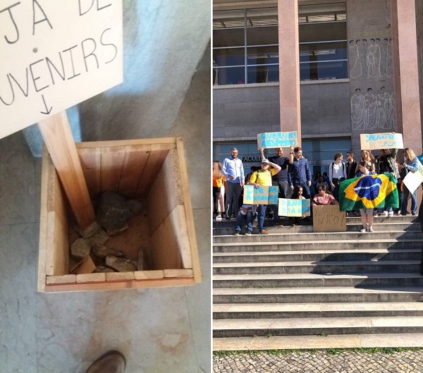 Brasileiros protestam: 'queremos respeito' (Foto: Reprodução)