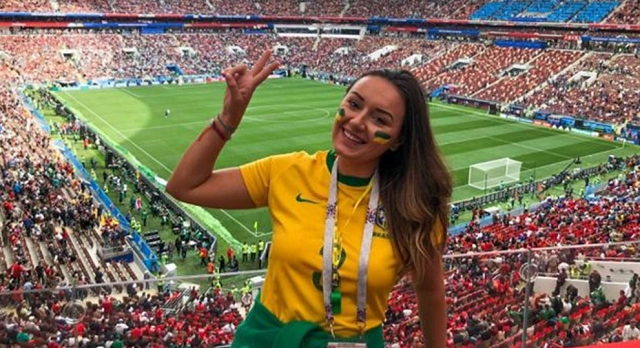 Luiza na Copa da Rússia, em 2018 (Foto: Arquivo Pessoal) 